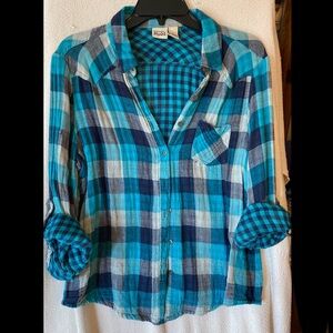 Mudd, L, blue plaid
